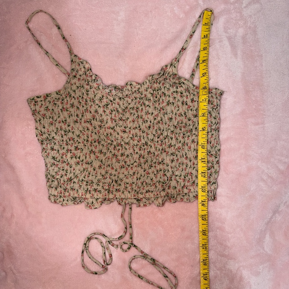 Zara Floral Crop Top - Black and Red